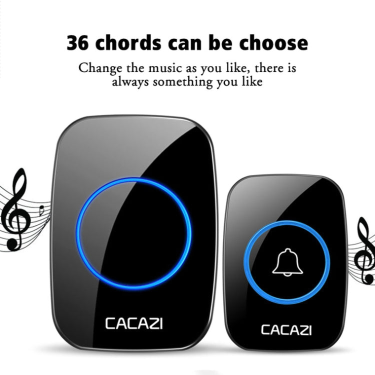 CACAZI A10DC 1 To 2 Battery Type Home Smart Waterproof Electronic Wireless Doorbell CACAZI A10DC 1 To 2 Battery Type Home Smart Waterproof Electronic Wireless Doorbell